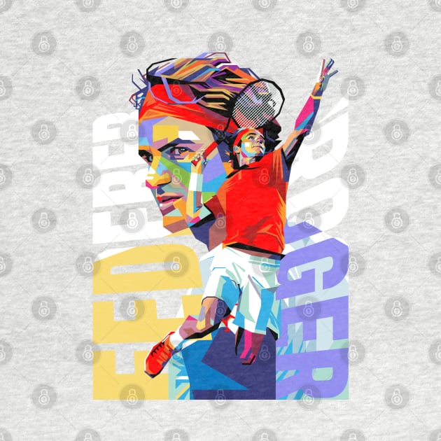 Roger Federer Colorful by Laksana Ardie Store